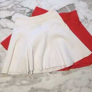White High Waist Flare Skirt Size 4 XS